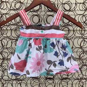 Mini Boden floral jumper dress adjustable Size 2-3Y